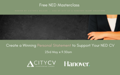 Masterclass – Create a Winning Personal Statement to Support Your NED CV – 23rd May